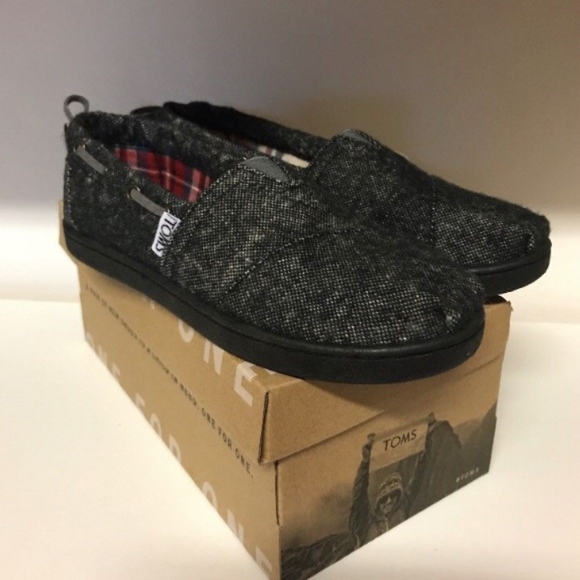 TOMS New Youth Stitchout Black Tweed Shoes - Picture 2 of 5